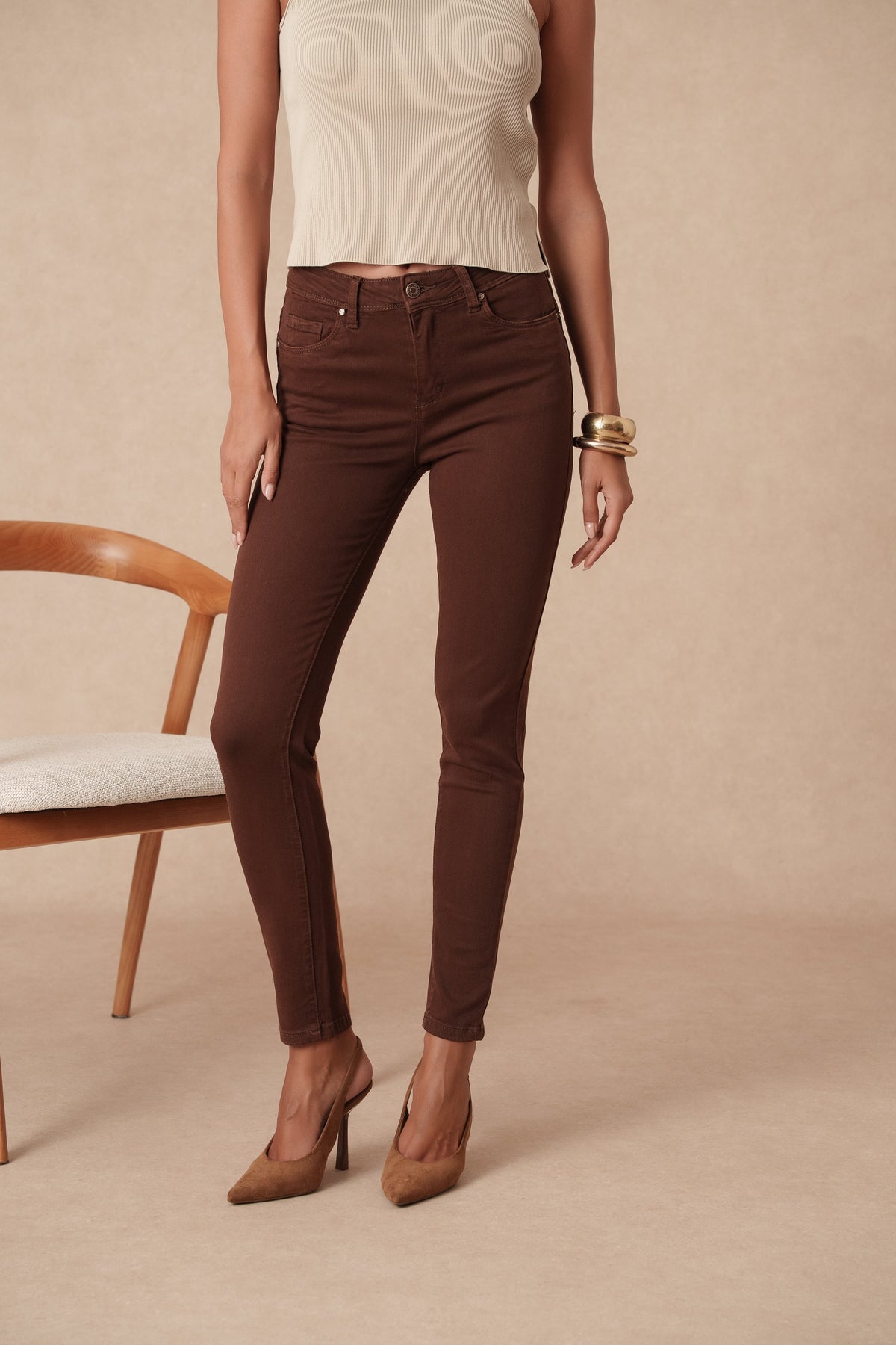 Jean slim couleur push up