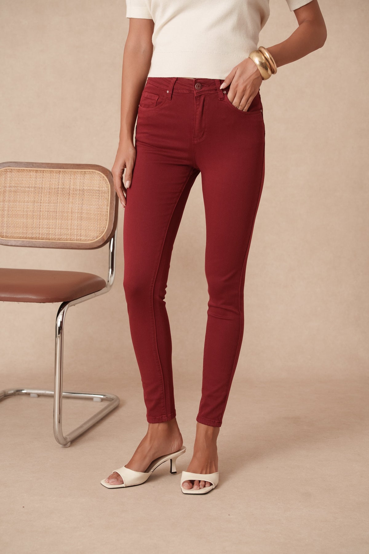 Jean slim couleur push up