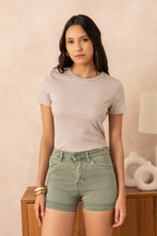 Short en jean push up en couleur