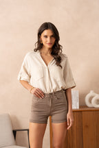 Short en jean push up en couleur