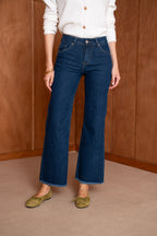 Jean wide leg à frange