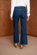 Jean wide leg à frange