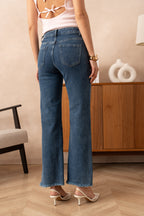 Jean wide leg à frange