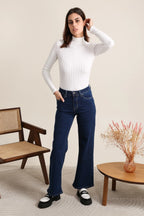 Jeans wide leg grande taille