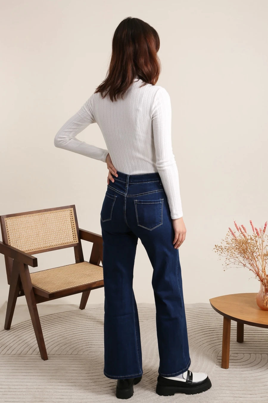 Jeans wide leg grande taille