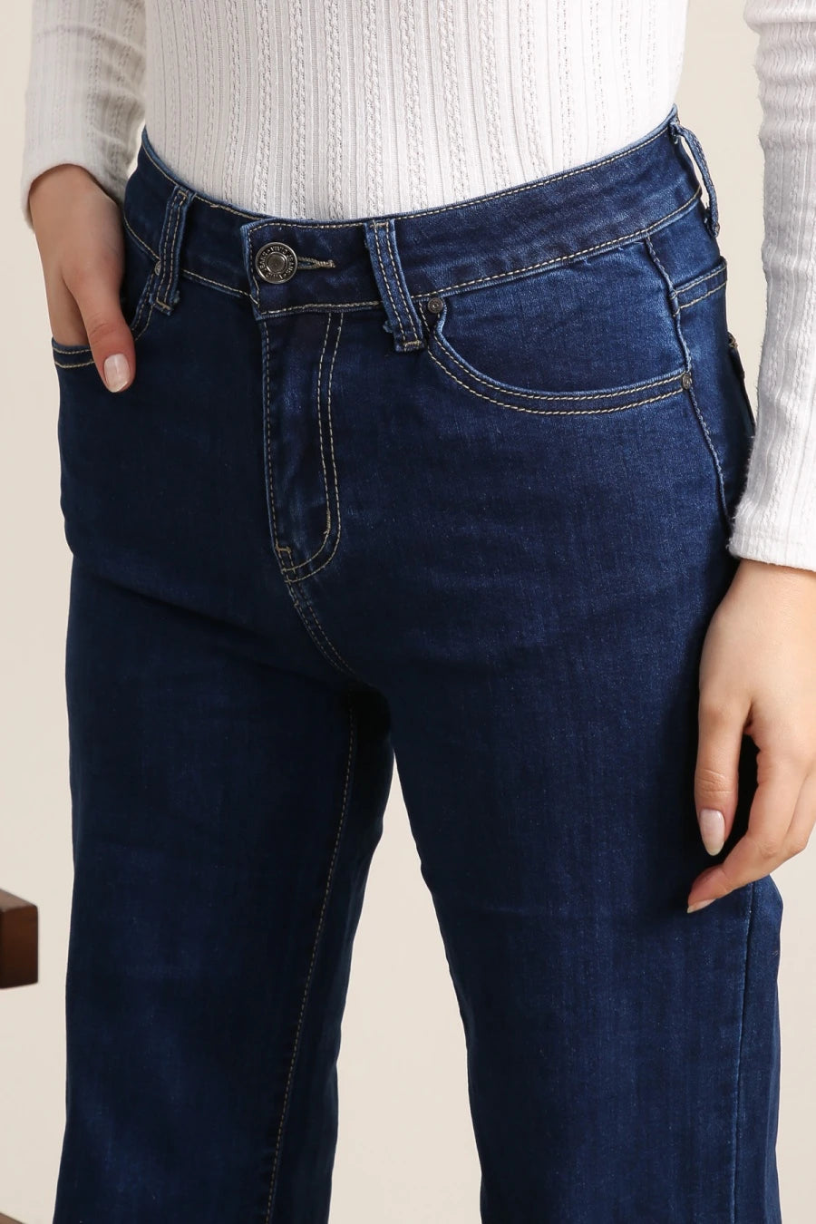 Jeans wide leg grande taille