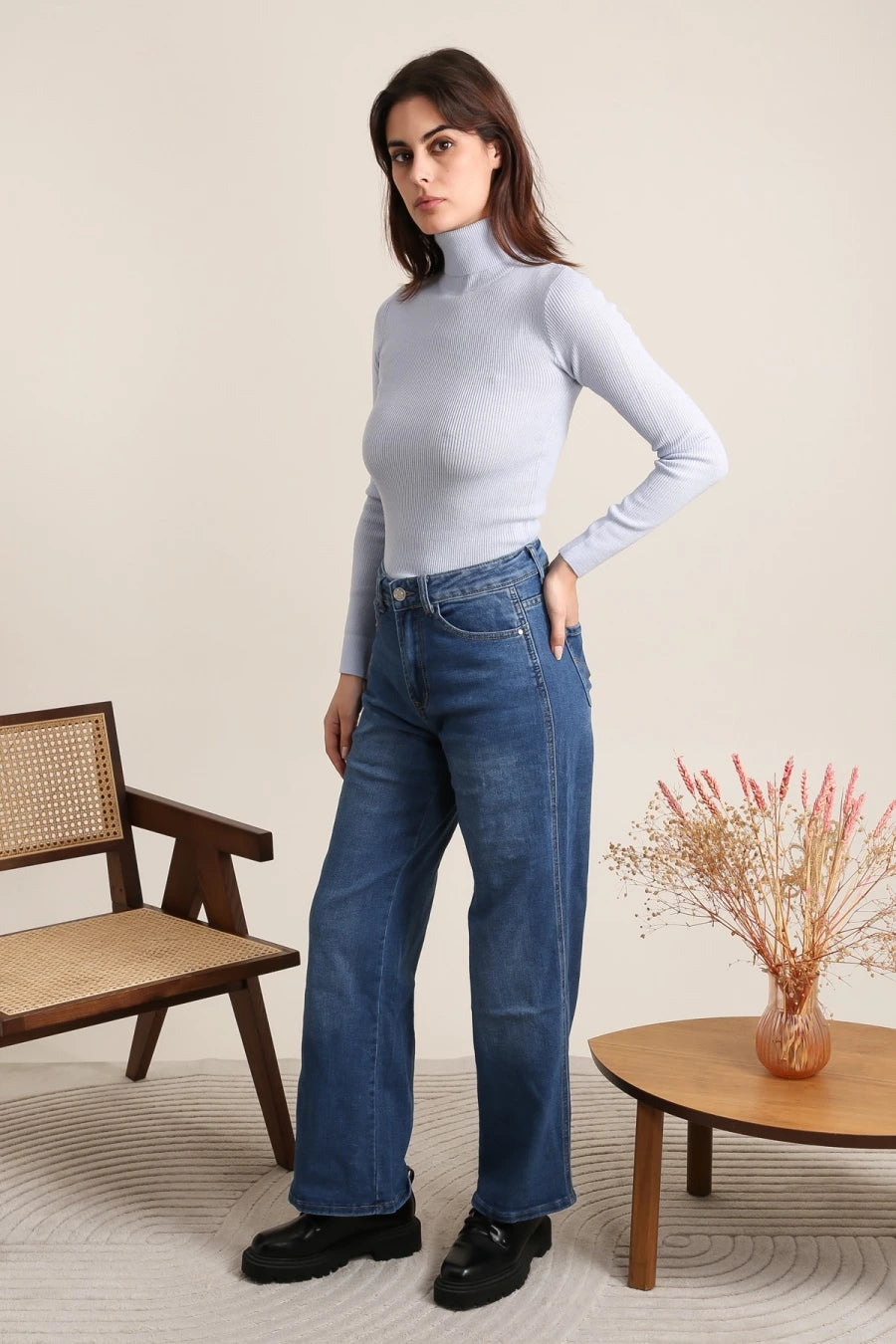 Jean wide leg basique