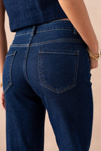 Jean wide leg à frange