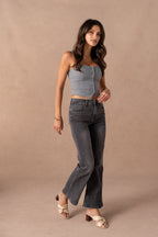 Jean flare gris