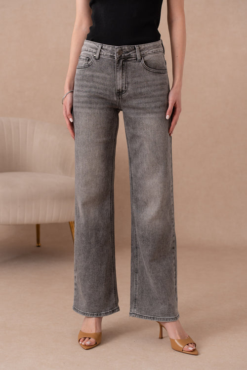 Jean droit ample taille basse