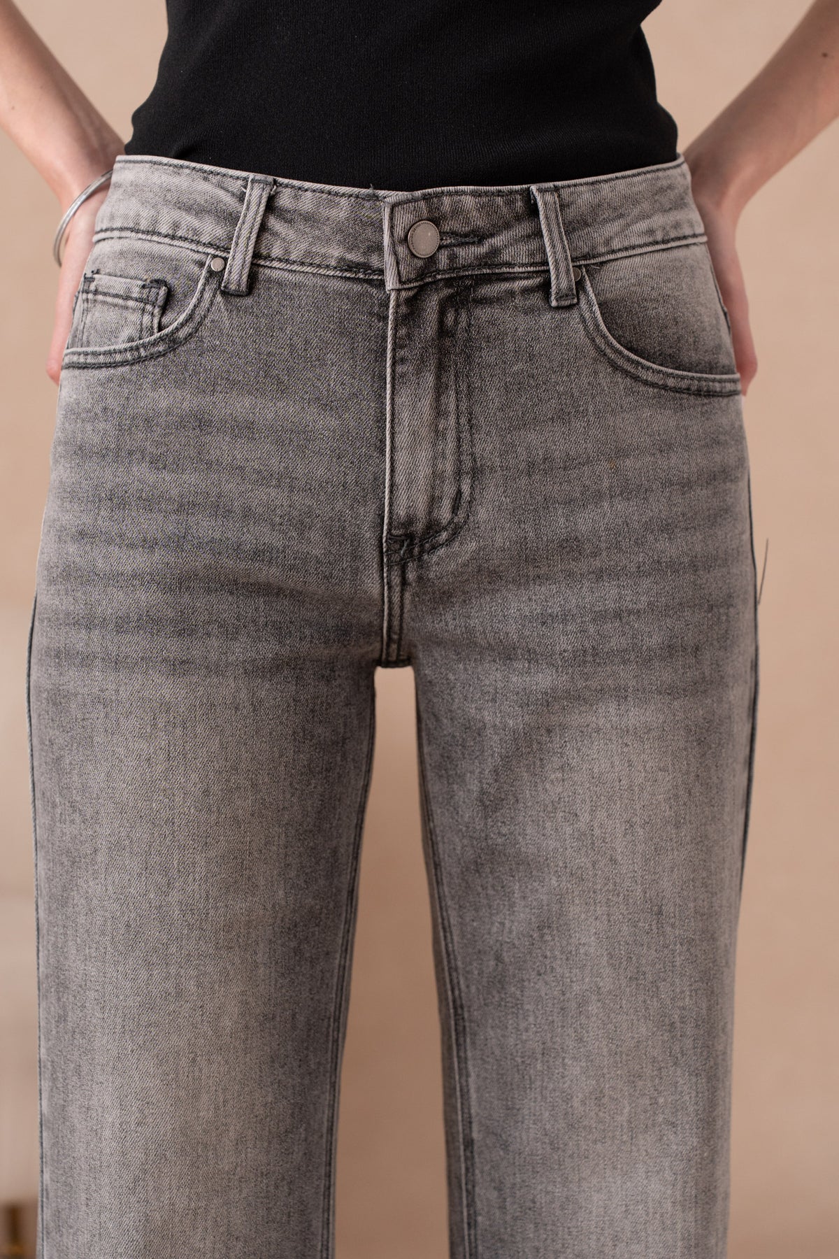 Jean droit ample taille basse