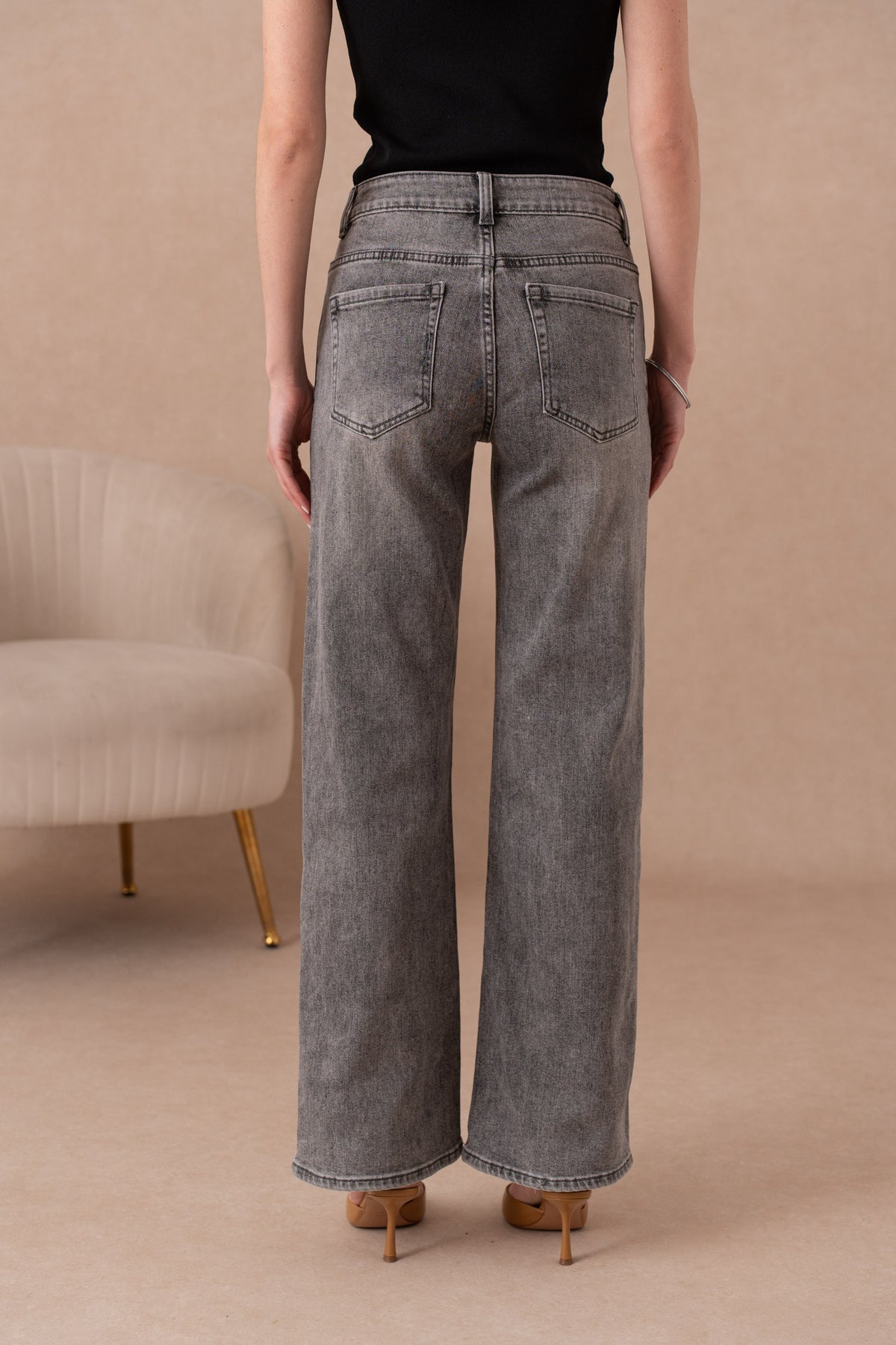 Jean droit ample taille basse