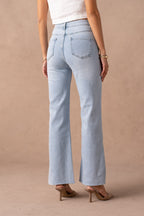 Jean wide leg fendu