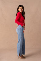 Jean wide leg fendu
