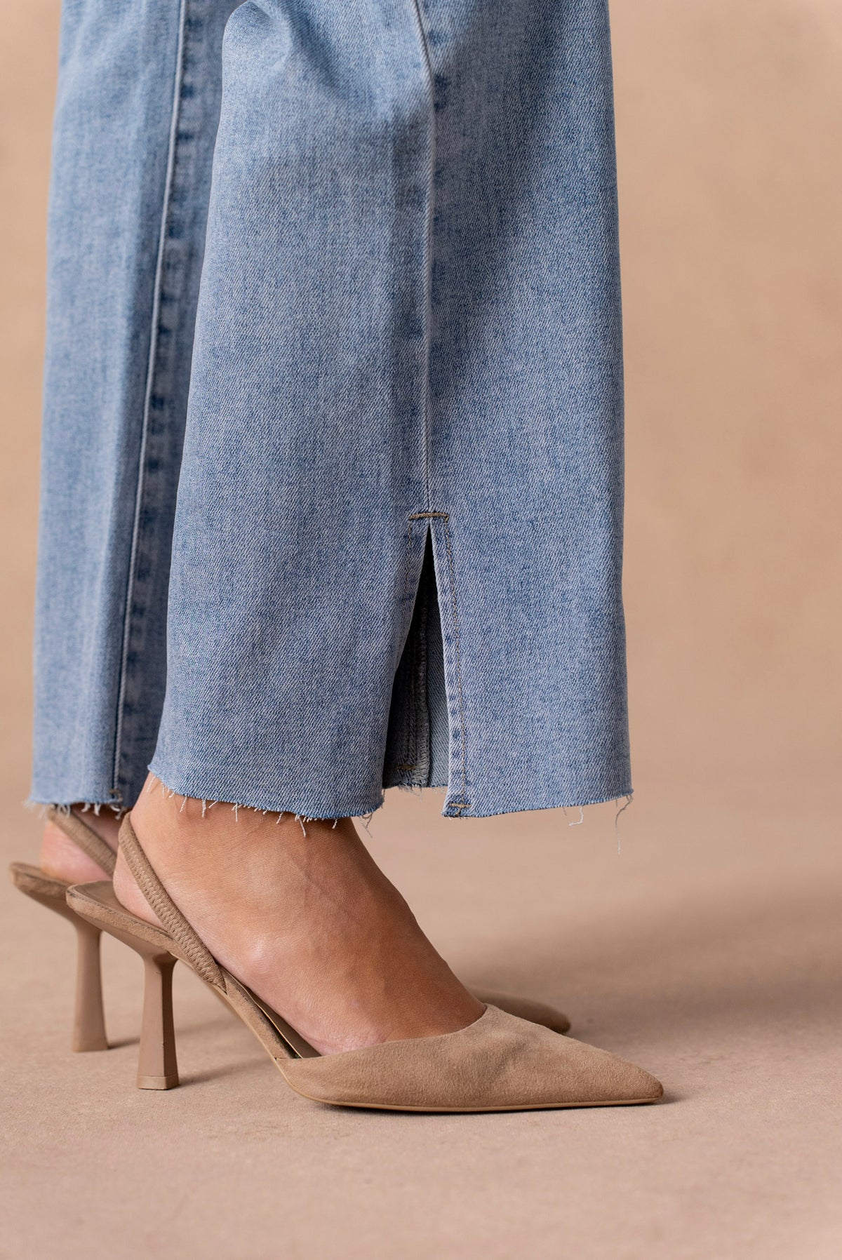 Jean wide leg fendu