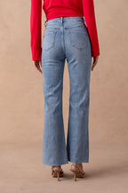 Jean wide leg fendu