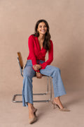 Jean wide leg fendu
