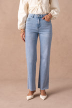Jean wide leg effiloché