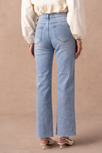 Jean wide leg effiloché