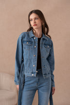 Veste en jean avec ceinture