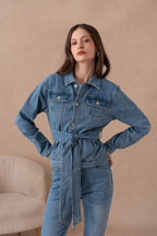 Veste en jean avec ceinture