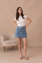 Jupe en jean avec ceinture