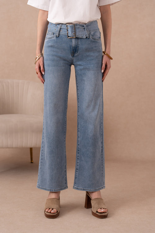 Jean ample taille basse avec ceinture