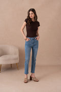Jean droit push up grande taille