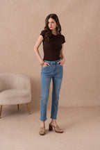 Jean droit push up grande taille