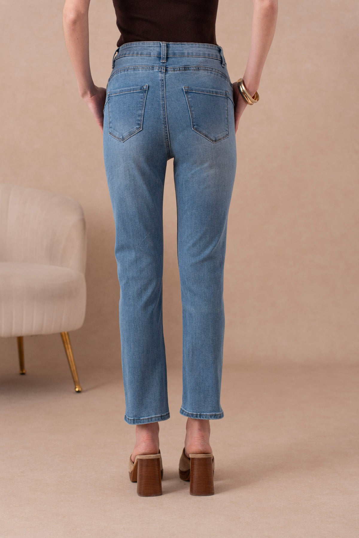 Jean droit push up grande taille