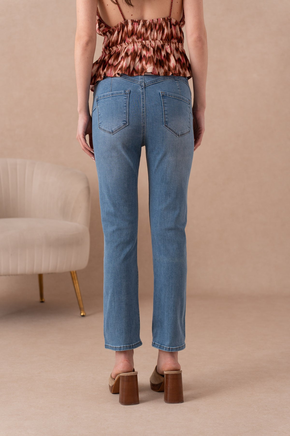 Jean droit push up grande taille