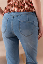 Jean droit push up grande taille