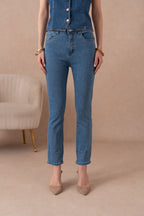 Jean droit push up grande taille
