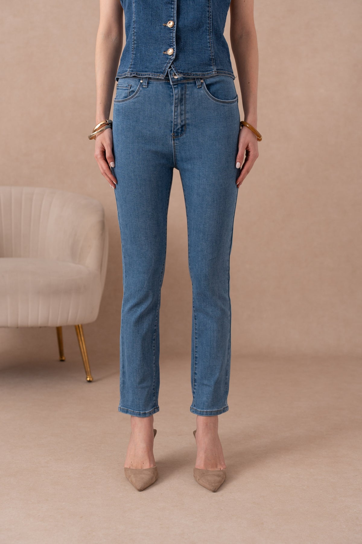 Jean droit push up grande taille