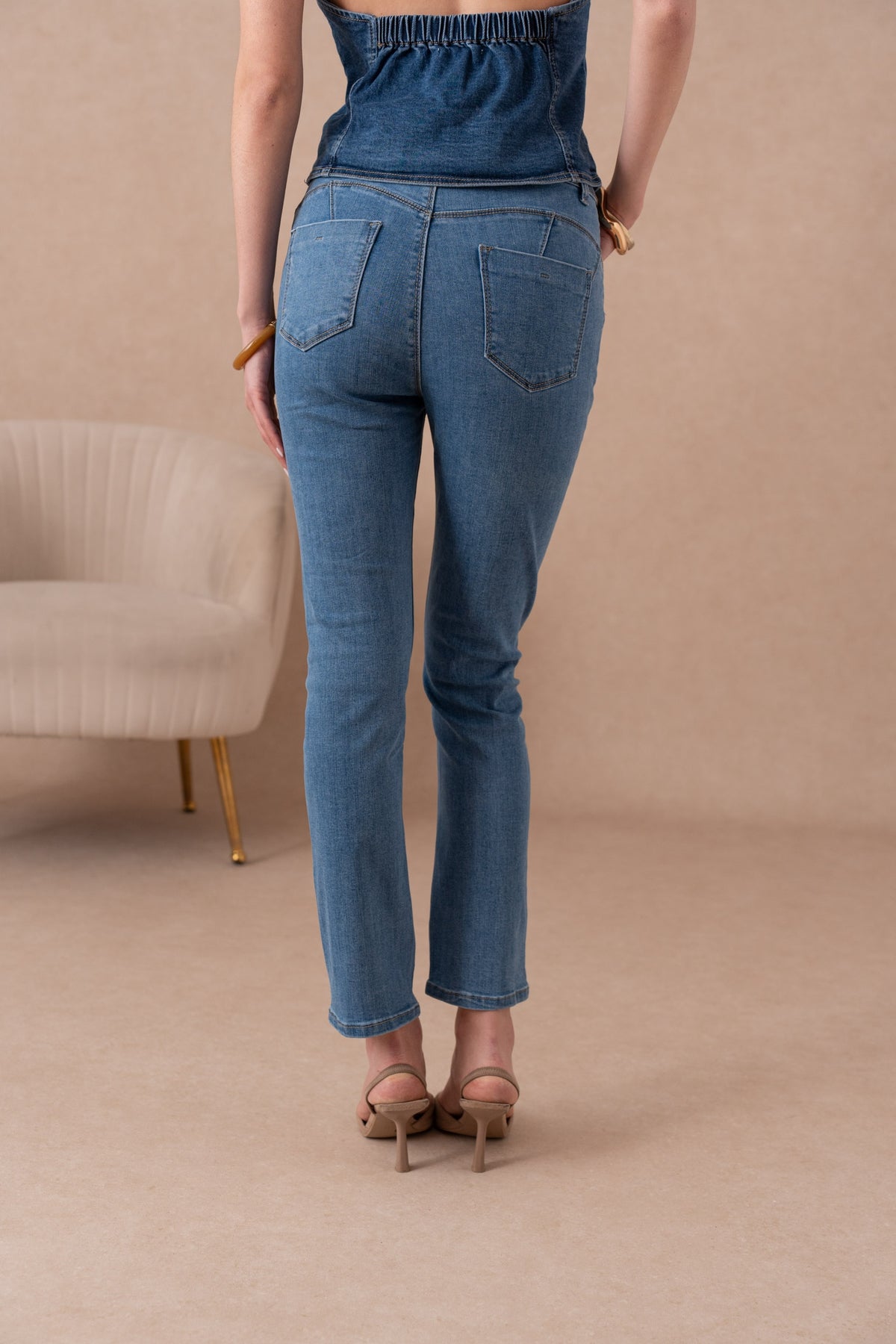 Jean droit push up grande taille