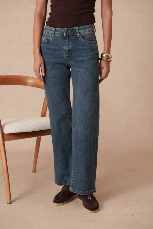 Jean droit ample taille basse