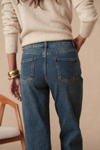 Jean wide leg retroussé