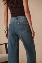 Jean coupe large avec pli avant