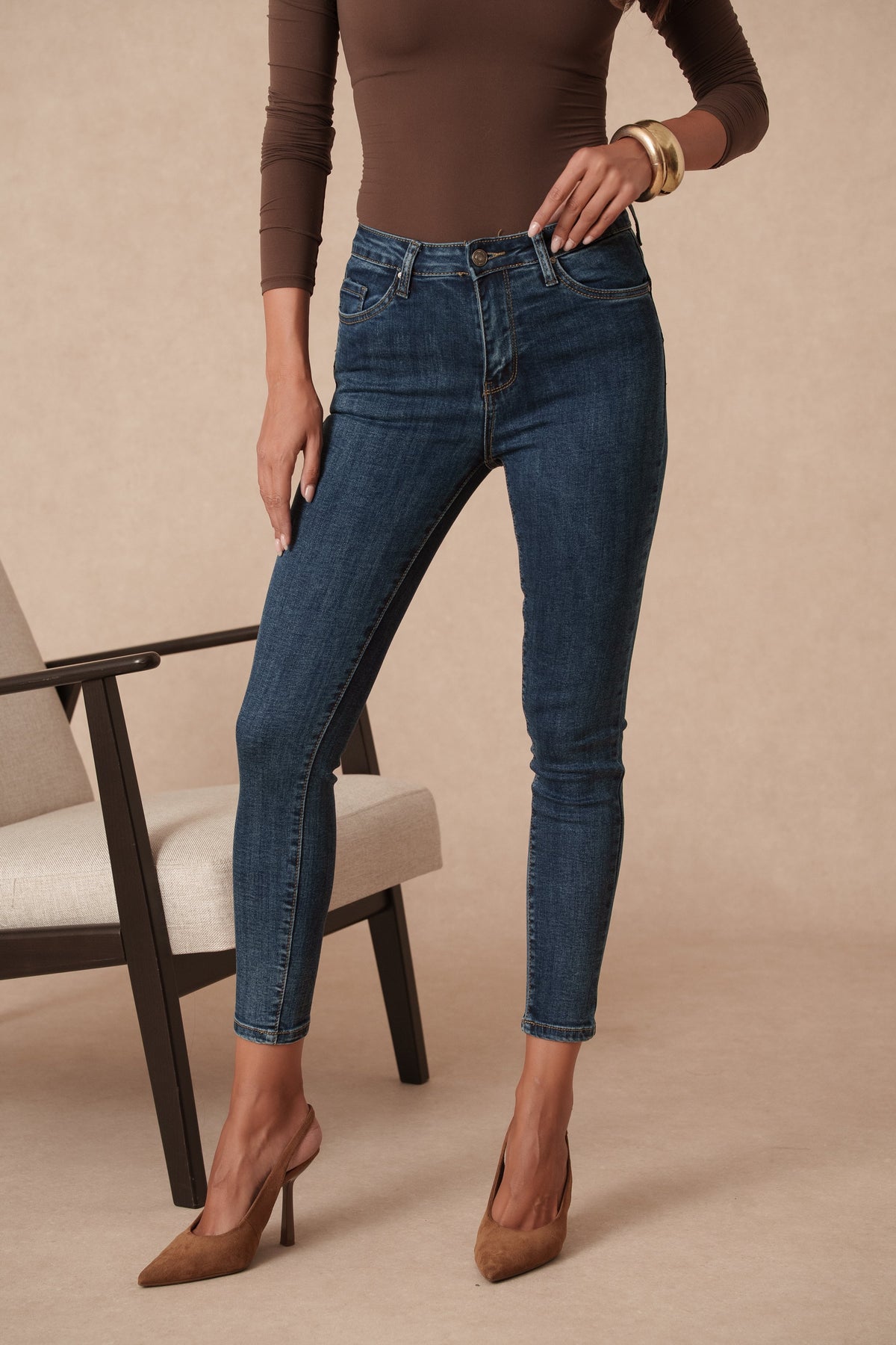 Jean slim push up avec détail poche arrière