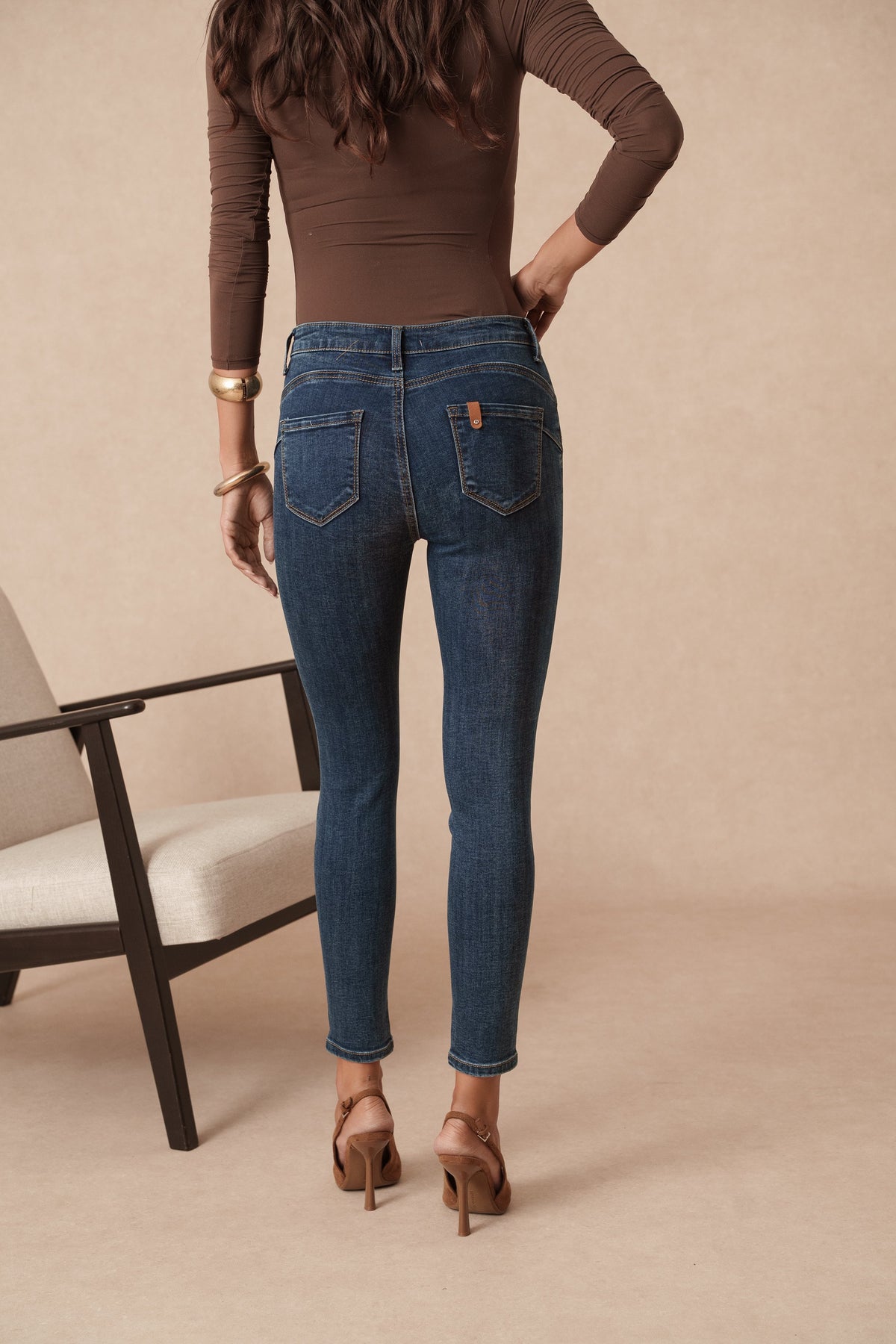 Jean slim push up avec détail poche arrière