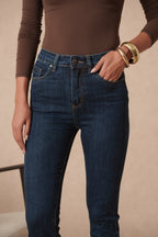 Jean regular fit push up grande taille avec détail cuir