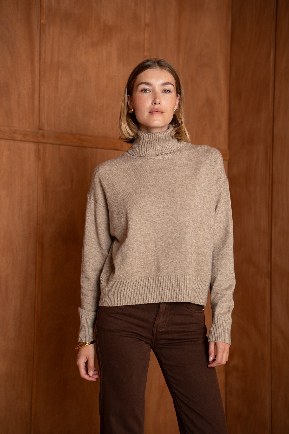Pull col roulé