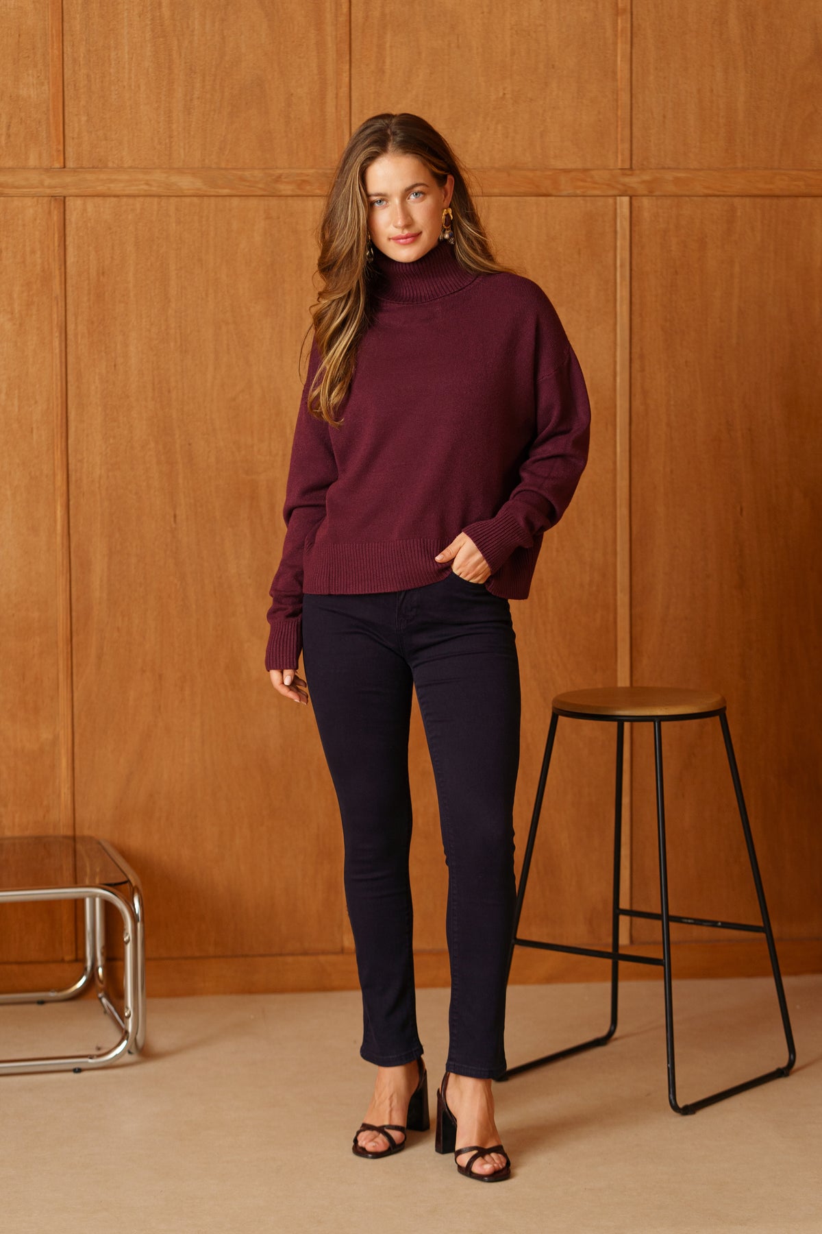 Pull col roulé