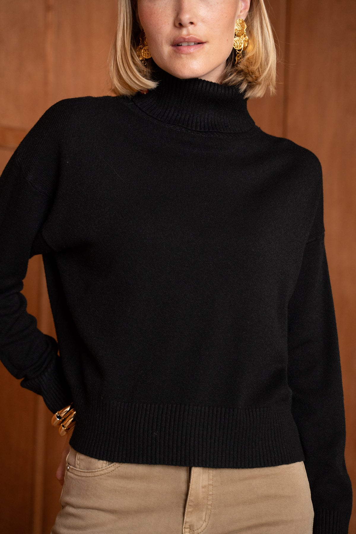 Pull col roulé