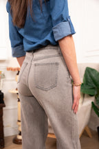 Jean wide leg gris