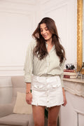 Jupe short à boutons couleur
