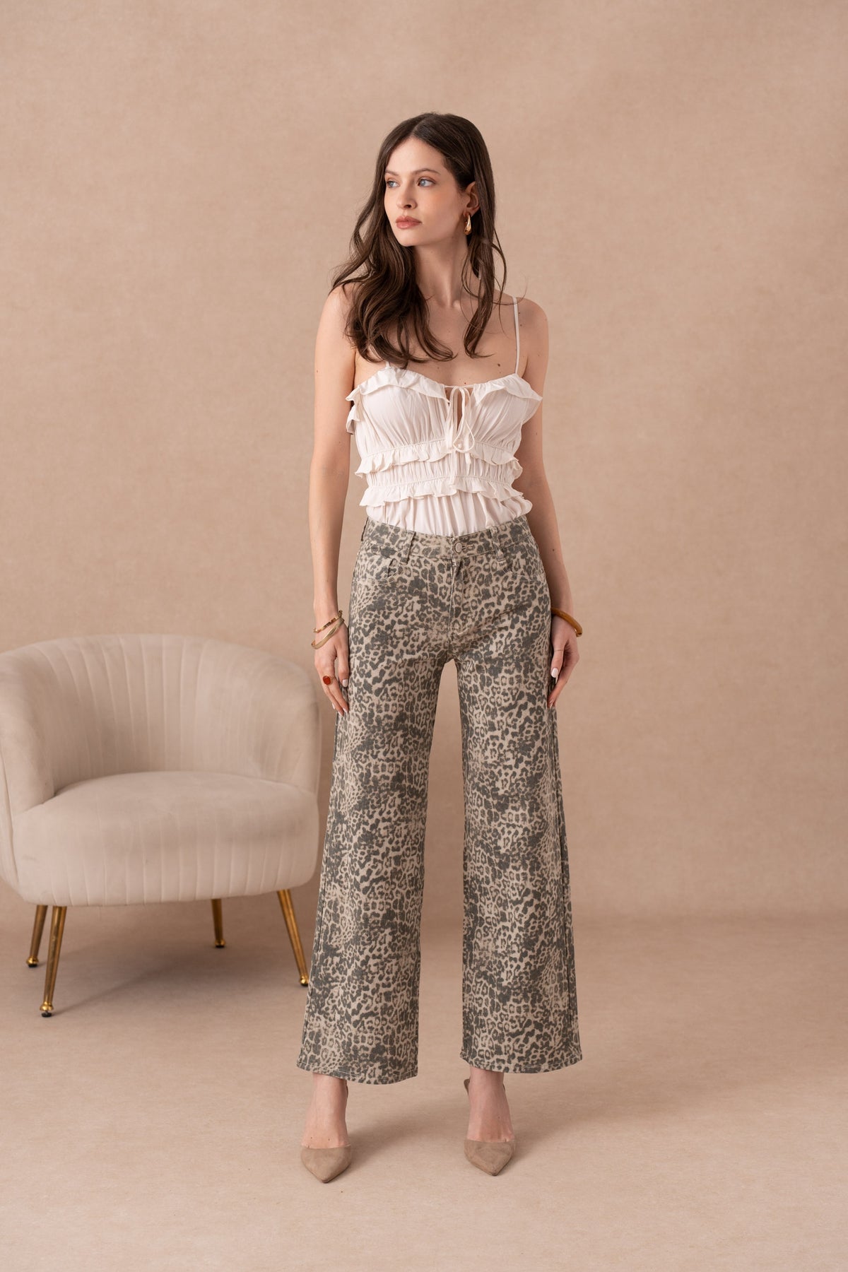 Jean léopard wide leg