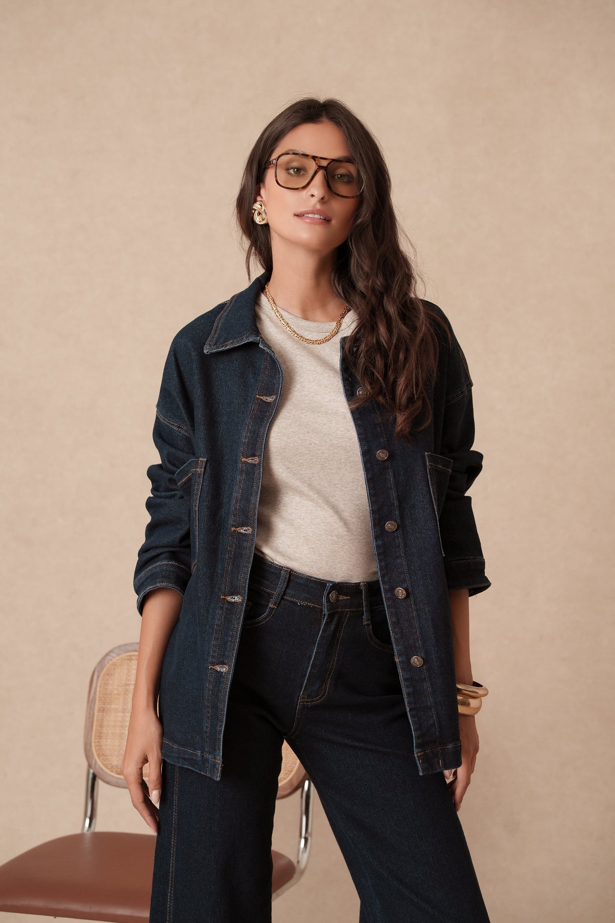 Surchemise en jean brut