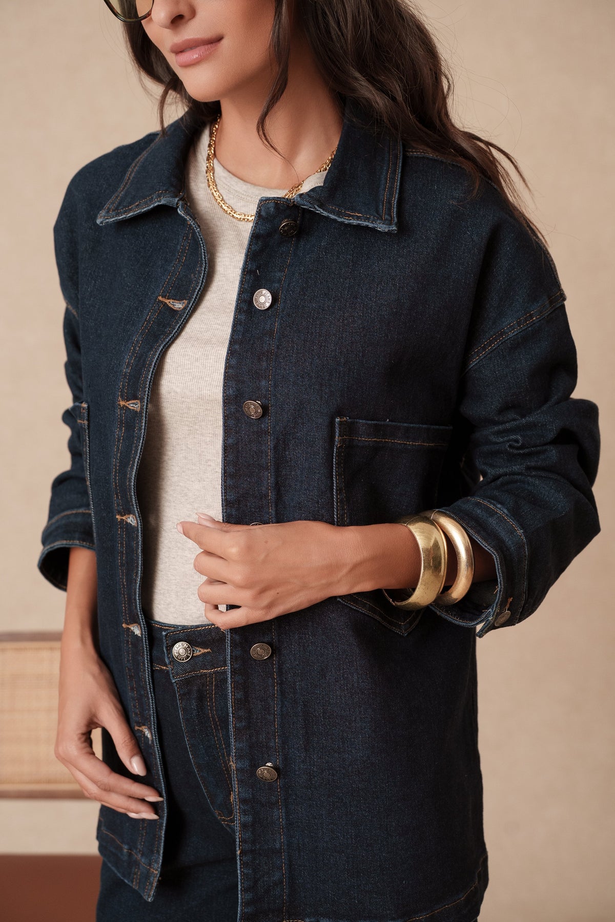 Surchemise en jean brut