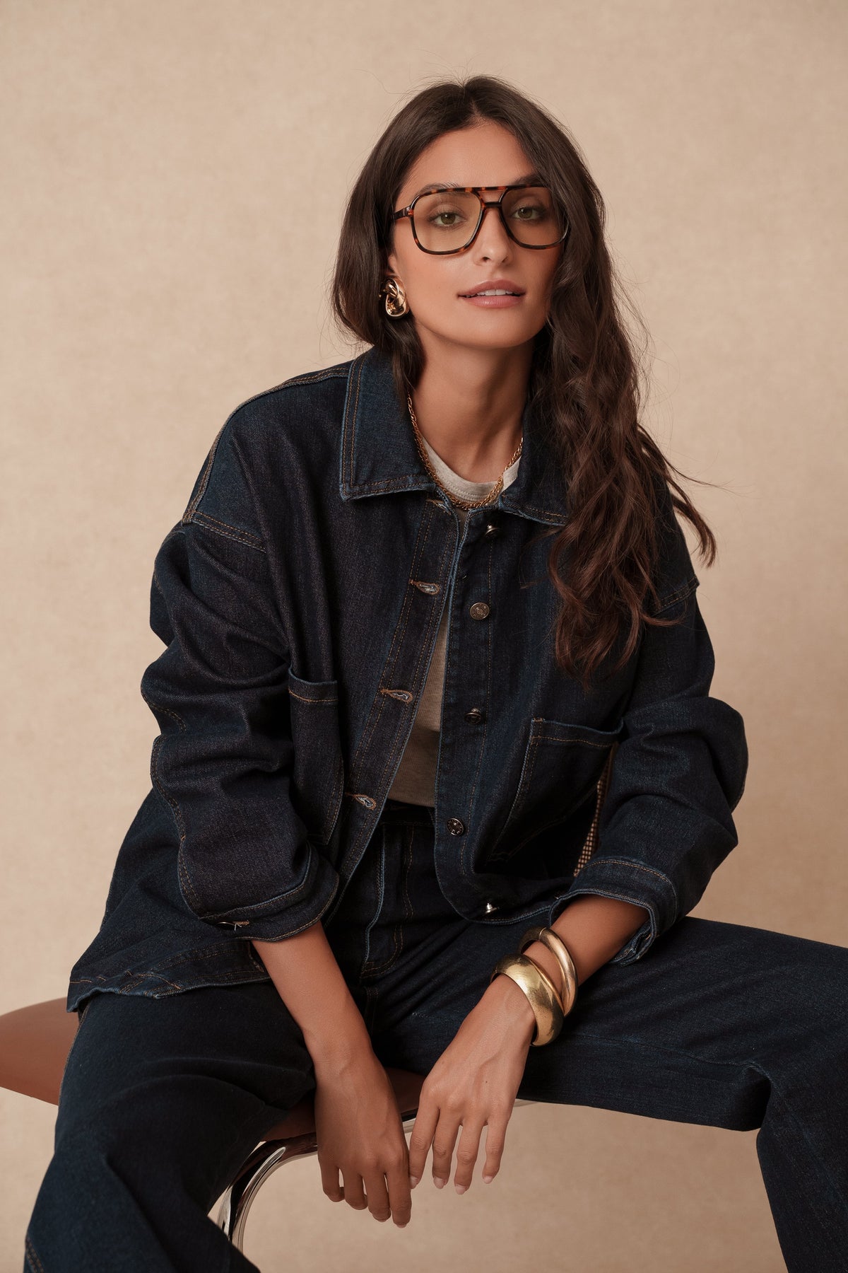 Surchemise en jean brut